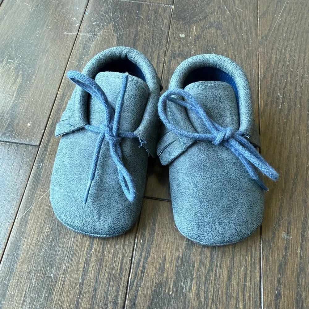 Stylish Blue Kids Moccasins